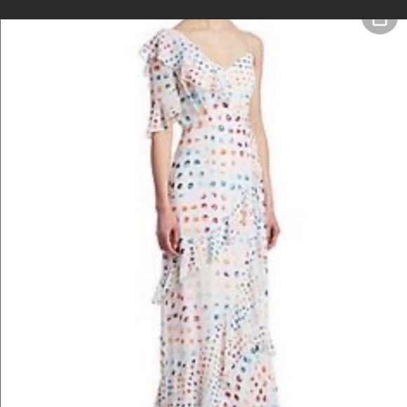 NWOT  ML Monique Lhuillier asymmetric ruffle - Picture 4 of 5